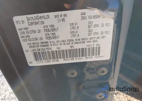 2006 Jeep Liberty Limited Edition z USA, uszkodzony, nr VIN 1J4GL58K16W179741